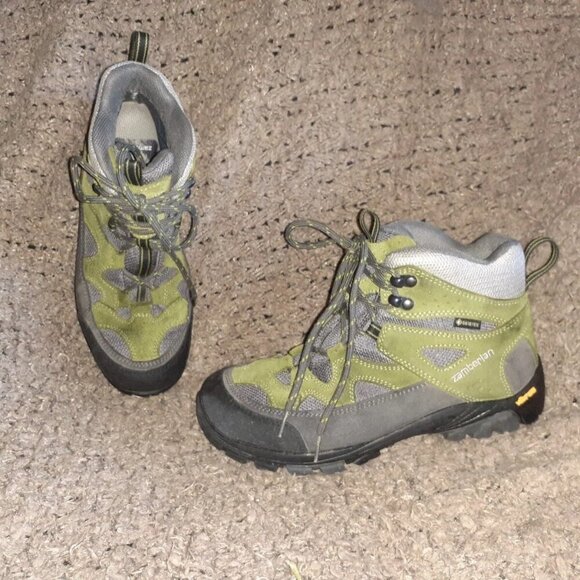ZAMBERLAN-QUANTUM GTX-Green Suede/Leather-Hiking/Trail Boots-Sz 37-Near Mint - Picture 1 of 8